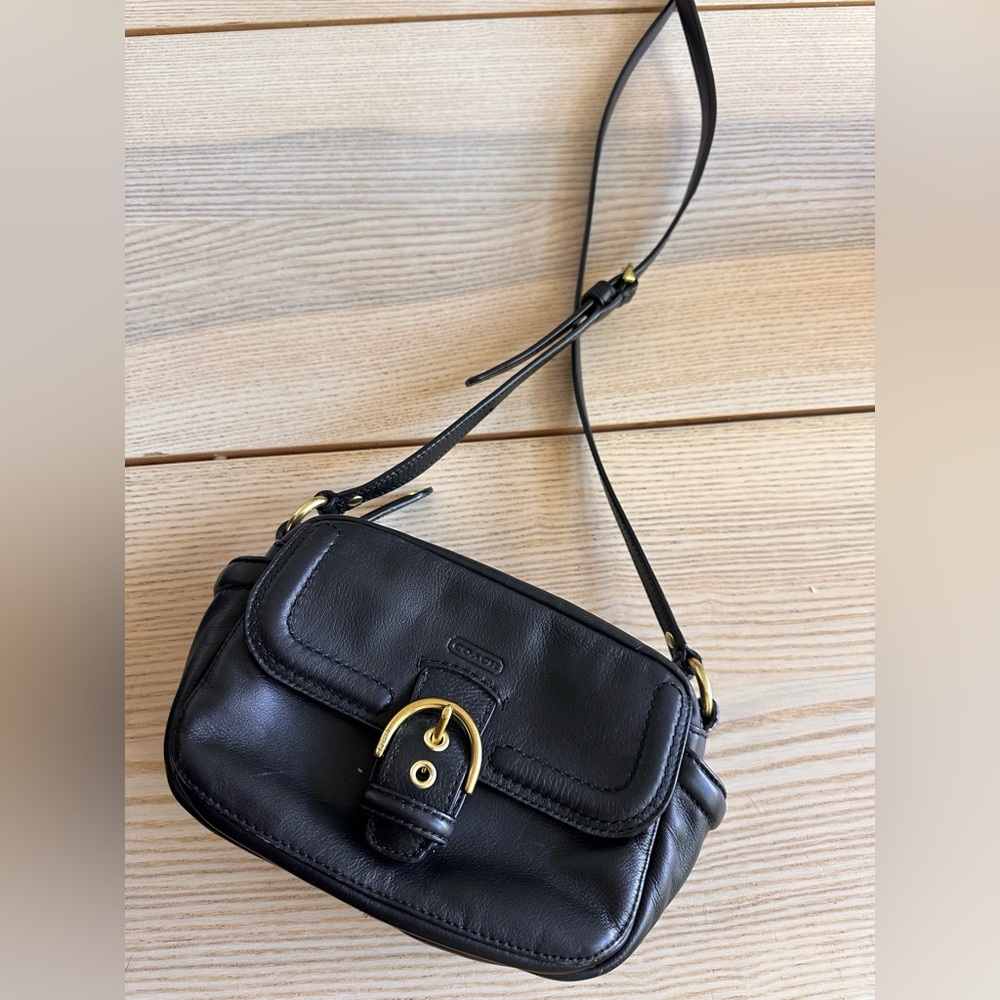 Vintage 1980’s Coach black leather crossbody